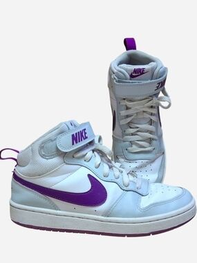 Nike Court Burroughs Mid 2 Pure Platinum & Vivid Purple Sneakers
